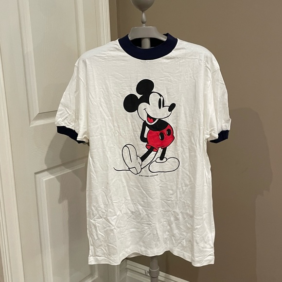 Vintage 80s Mickey Mouse Walt Disney Ringer T-Shirt - Picture 2 of 8